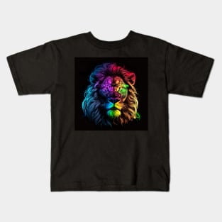 Retro lion in RGB colors of Pride ! Kids T-Shirt